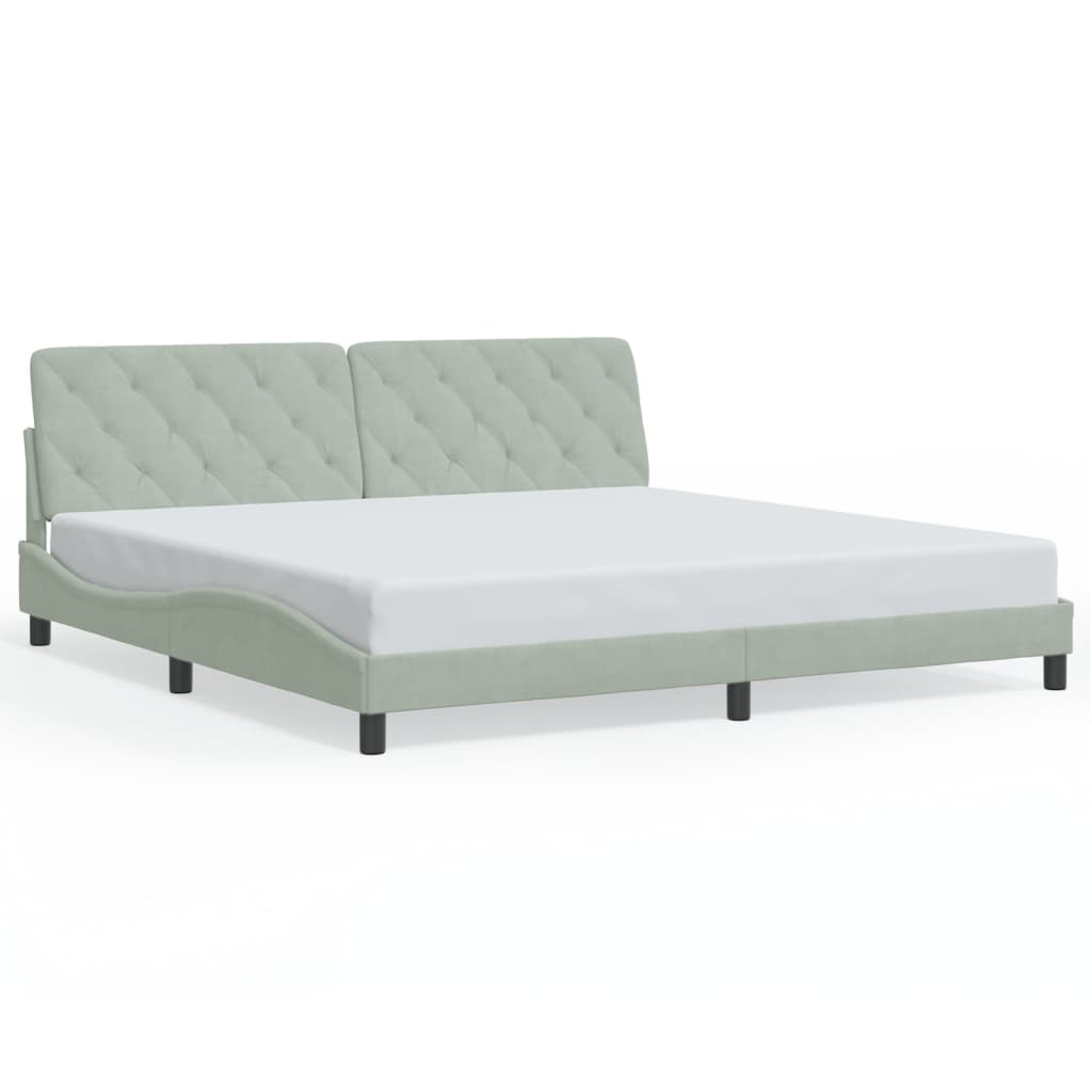 VidaXL Bed Frame Without Mattress Light Grey 193x203 Cm Velvet