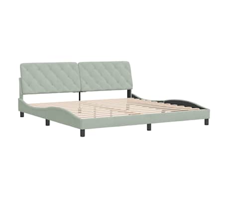 vidaXL Cadre de lit sans matelas gris clair 193x203 cm velours