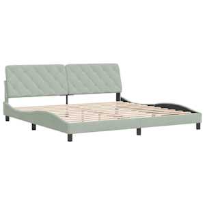 vidaXL Cadre de lit sans matelas gris clair 193x203 cm velours