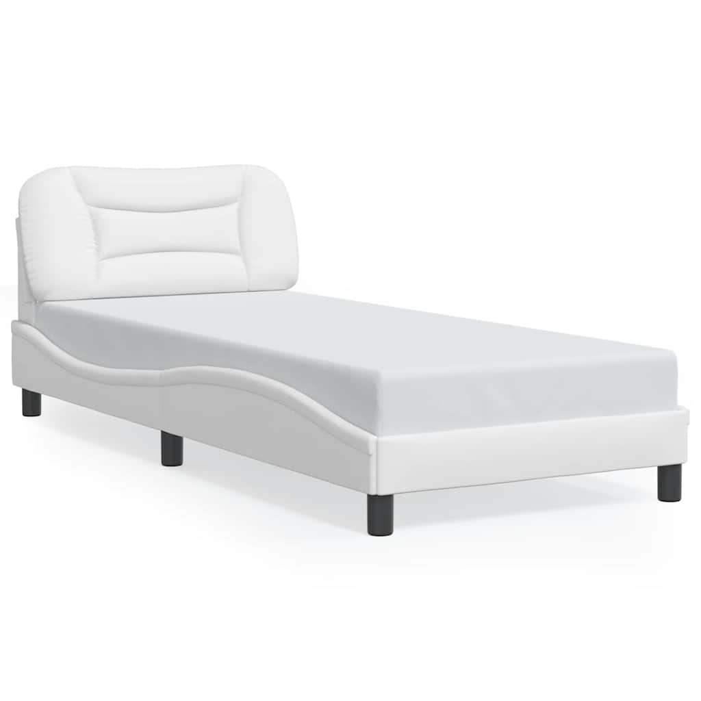 E-shop vidaXL Rám postele bez matraca Hvar biely 80x200 cm umelá koža