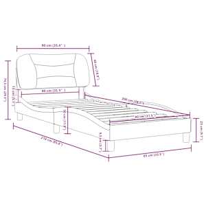 Rám postele bez matrace Hvar bílý 80 x 200 cm umělá kůže - obrázek 12
