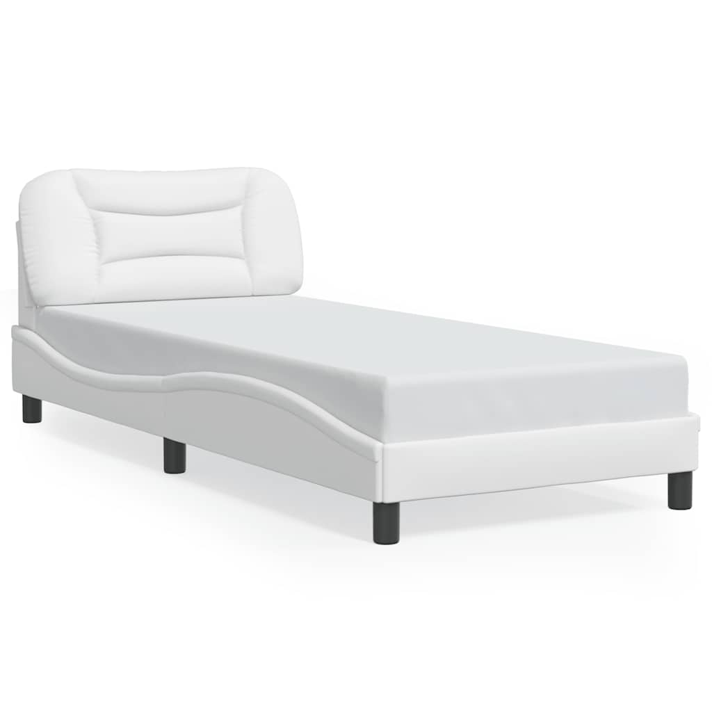 vidaXL Bedframe zonder matras "Hvar" kunstleer wit 90x190 cm, foto 3
