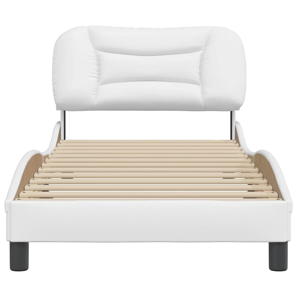 vidaXL Bedframe zonder matras "Hvar" kunstleer wit 90x200 cm, foto 4