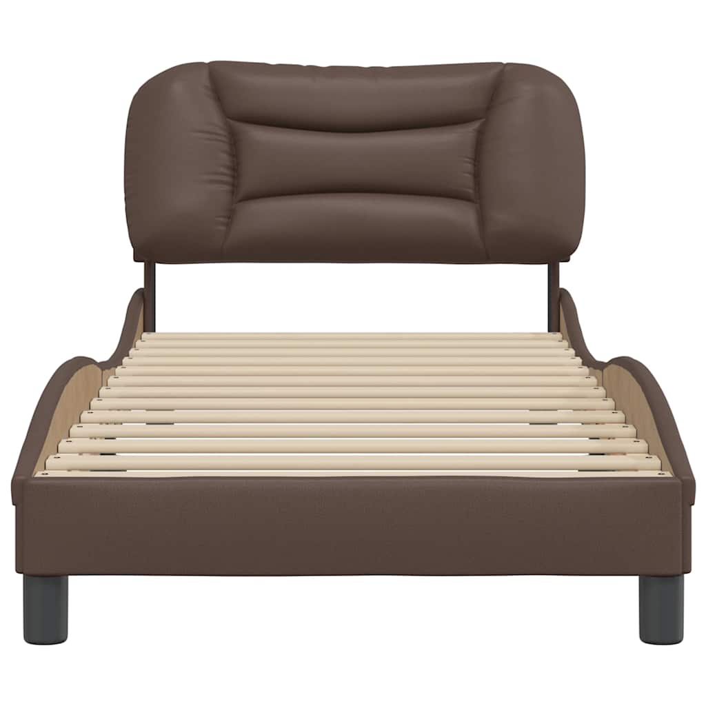 vidaXL Bedframe zonder matras "Hvar" kunstleer bruin 90x200 cm, foto 4