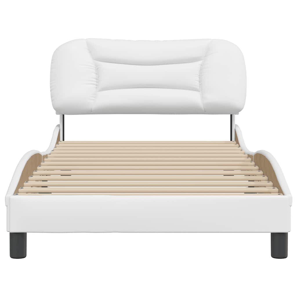 vidaXL Bedframe zonder matras "Hvar" kunstleer wit 100x200 cm, foto 4