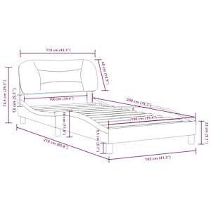 Rám postele bez matrace Hvar černý a bílý 100 x 200 cm umělá kůže - obrázek 13