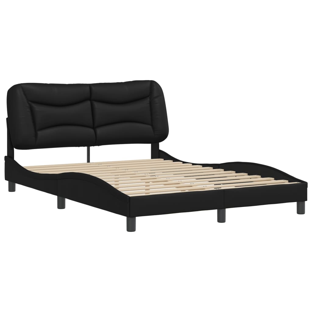 vidaXL Bedframe met hoofdbord kunstleer zwart 120x200 cm afbeelding