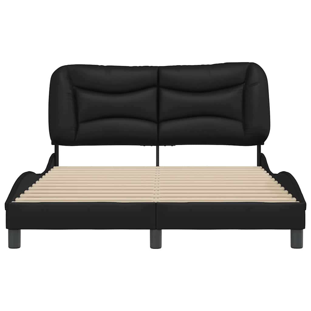 vidaXL Bedframe zonder matras "Hvar" kunstleer zwart 120x200 cm, foto 4