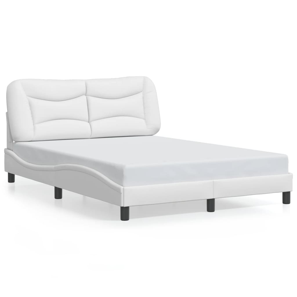 vidaXL Rám postele s čelem bílý 120x200 cm umělá kůže