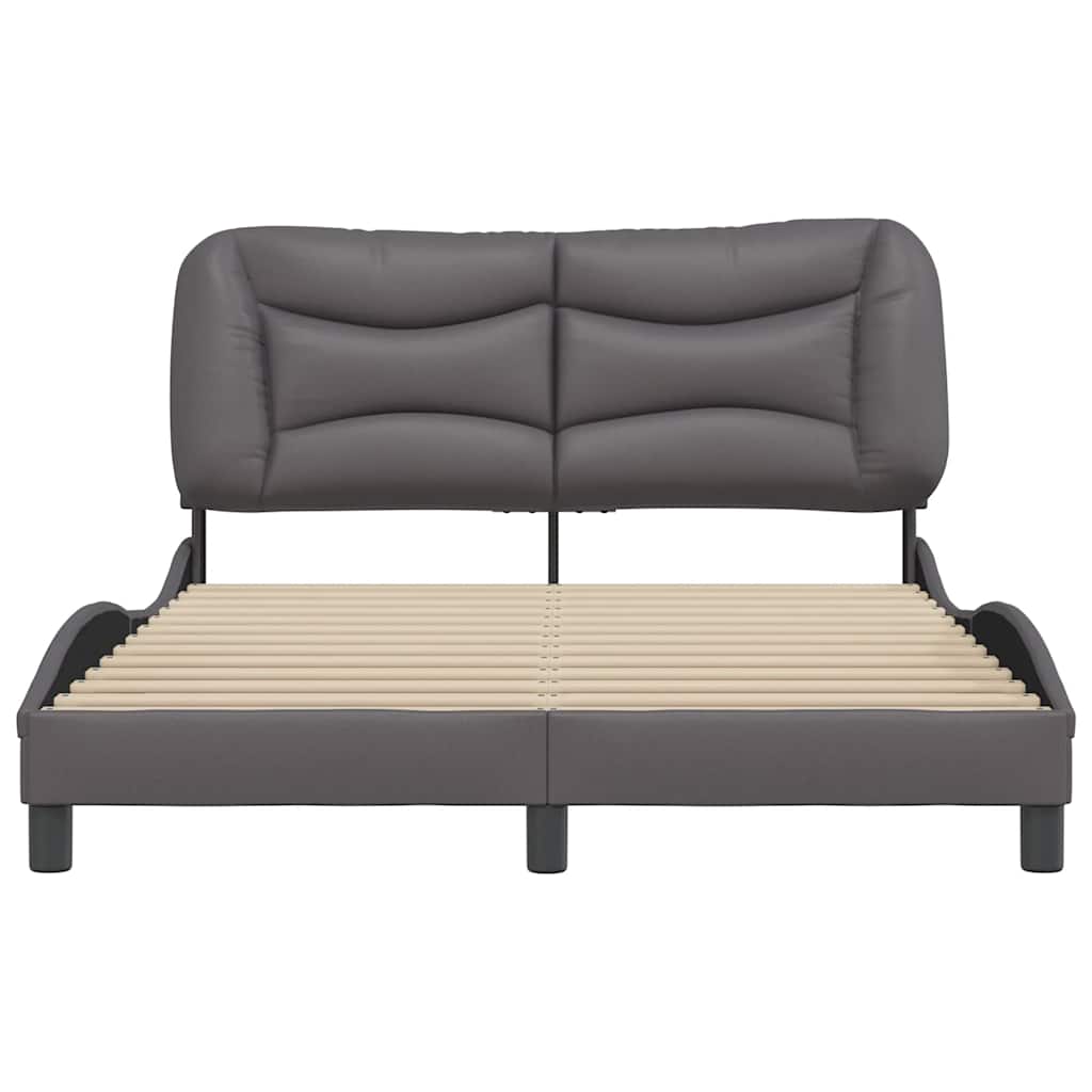 vidaXL Bedframe zonder matras "Hvar" kunstleer grijs 120x200 cm, foto 4