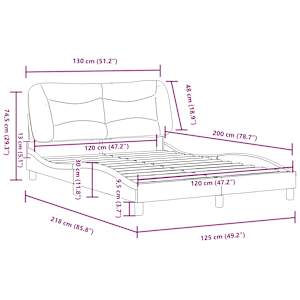 Rám postele bez matrace Hvar černý a bílý 120 x 200 cm umělá kůže - obrázek 13