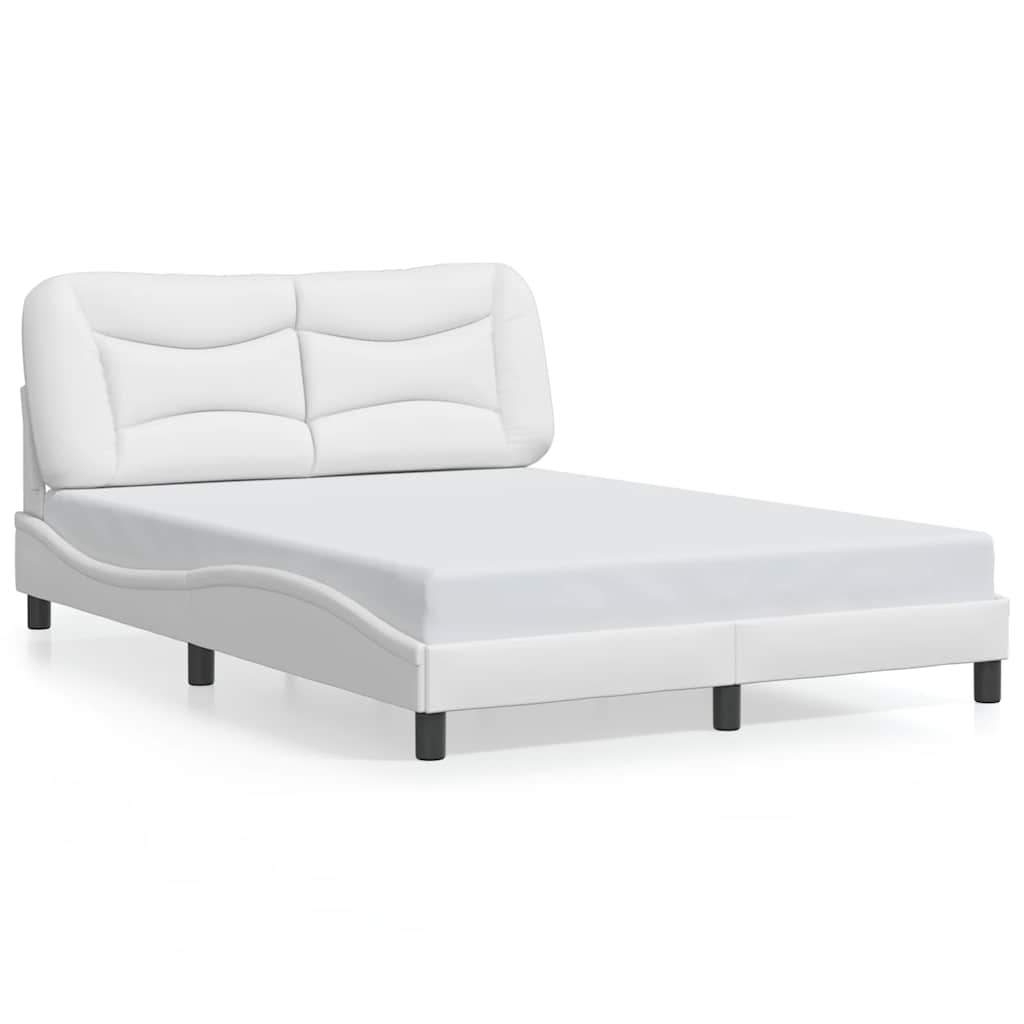 vidaXL Bedframe zonder matras "Hvar" kunstleer wit 140x190 cm, foto 3