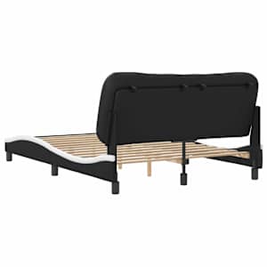 Rám postele bez matrace Hvar černý a bílý 140 x 190 cm umělá kůže - obrázek 6