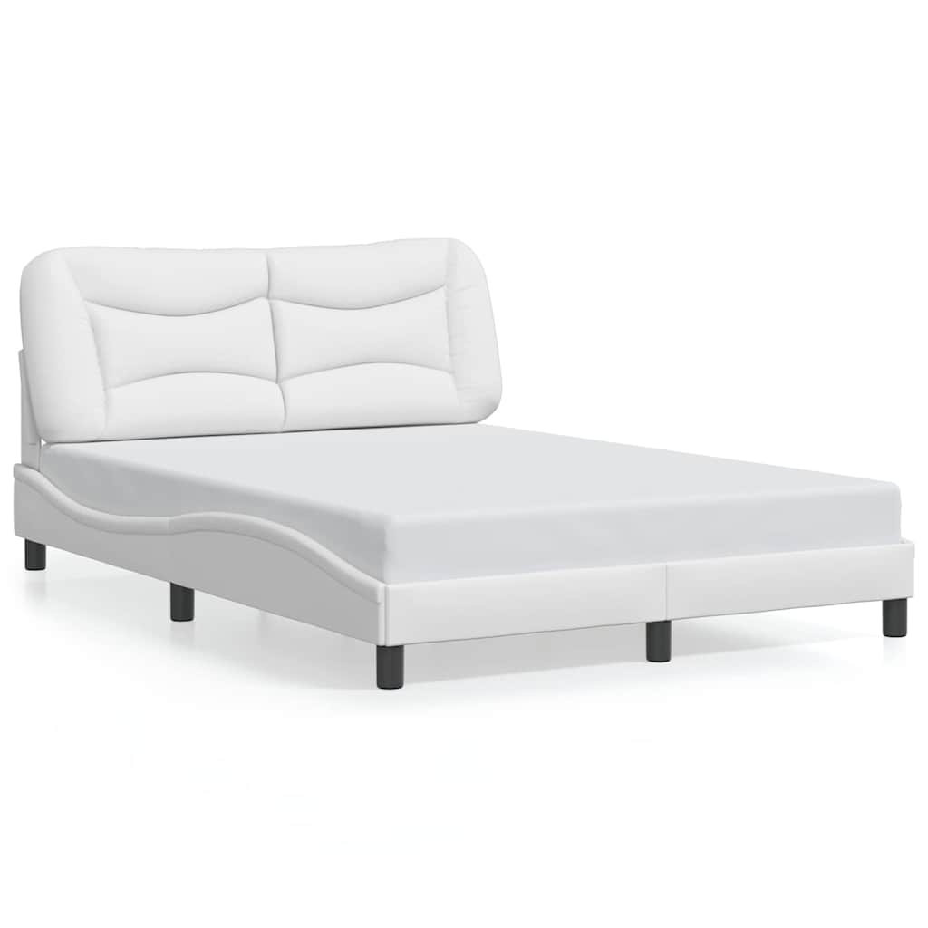 vidaXL Bedframe zonder matras "Hvar" kunstleer wit 140x200 cm, foto 3