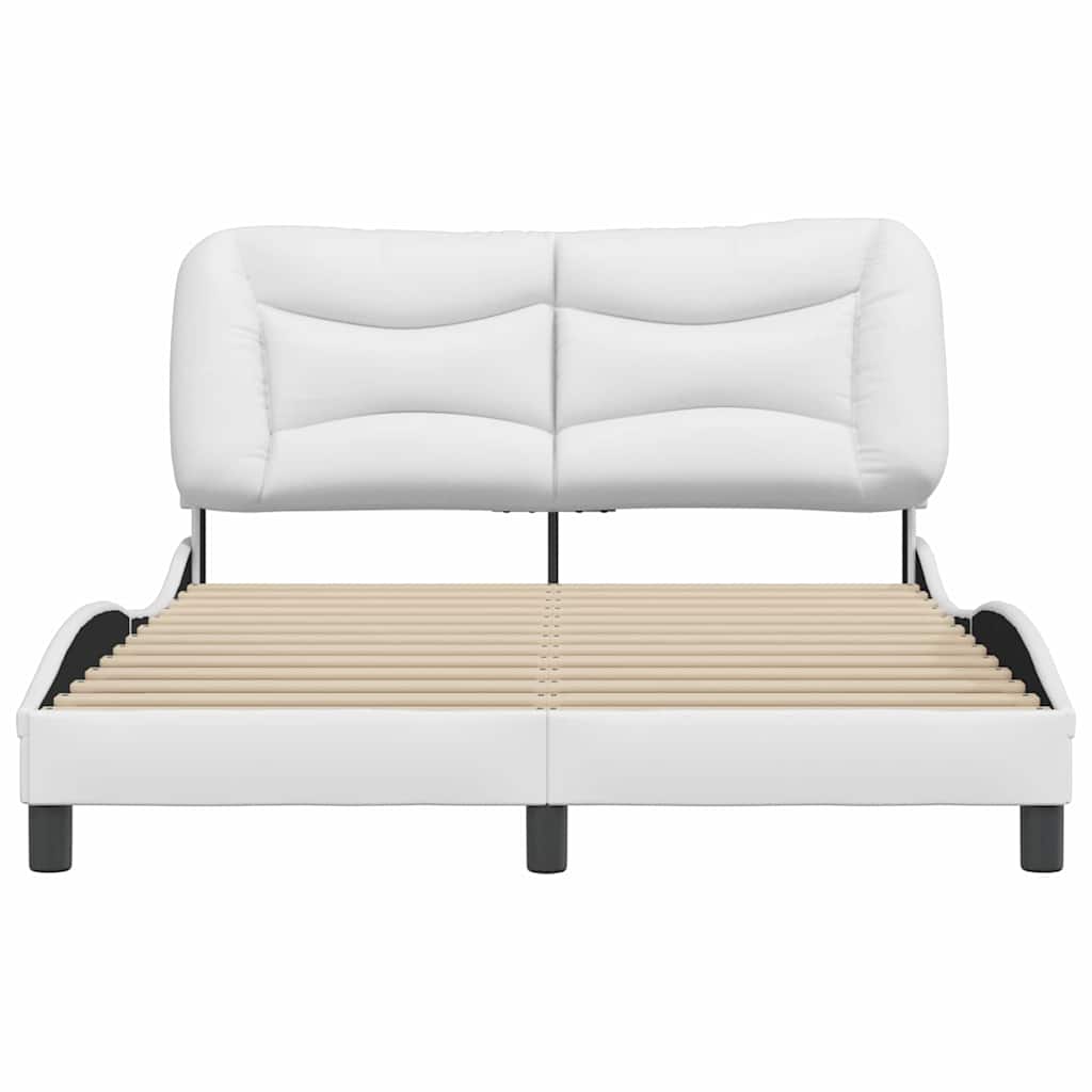 vidaXL Bedframe zonder matras "Hvar" kunstleer wit 140x200 cm, foto 4
