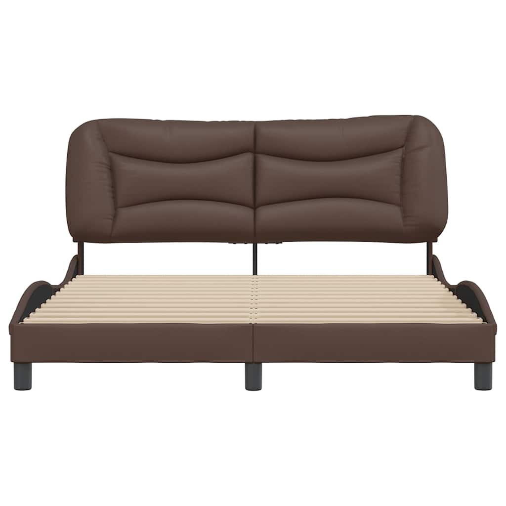 vidaXL Bedframe zonder matras "Hvar" kunstleer bruin 160x200 cm, foto 4