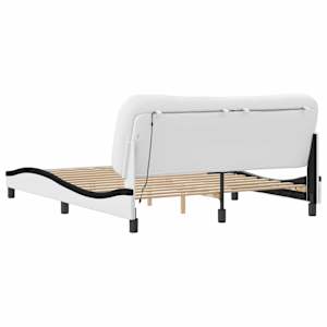 Rám postele bez matrace Hvar bílý a černý 160 x 200 cm umělá kůže - obrázek 6