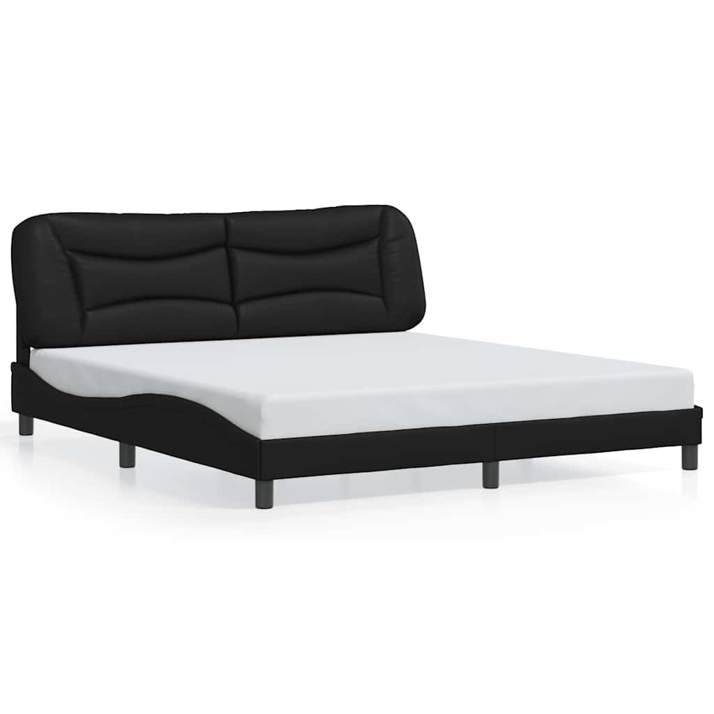 E-shop vidaXL Rám postele bez matraca Hvar čierny 180x200 cm umelá koža