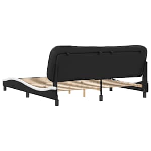 Rám postele bez matrace Hvar černý a bílý 180 x 200 cm umělá kůže - obrázek 6