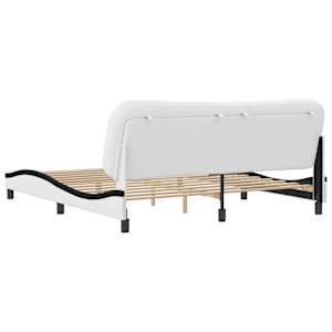 Rám postele bez matrace Hvar bílý a černý 180 x 200 cm umělá kůže - obrázek 6