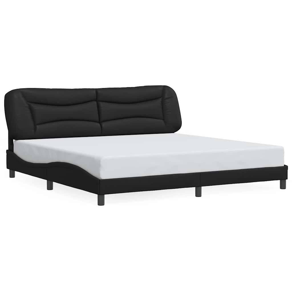 vidaXL Bedframe zonder matras "Hvar"e kunstleer zwart 200x200 cm, foto 3