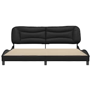 Rám postele bez matrace Hvar černý 200x200 cm umělá kůže - obrázek 4