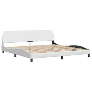 Rám postele bez matrace Hvar bílý 200x200 cm umělá kůže - obrázek 5