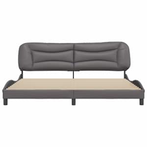 Rám postele bez matrace Hvar šedý 200x200 cm umělá kůže - obrázek 4