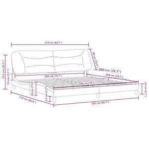 Rám postele bez matrace Hvar černý a bílý 200 x 200 cm umělá kůže - obrázek 13