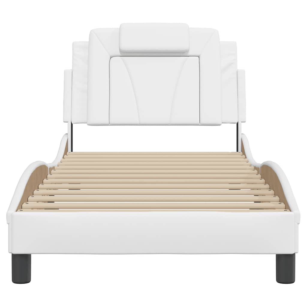 vidaXL Bedframe "Viana" zonder matras kunstleer wit 80x200 cm, foto 4