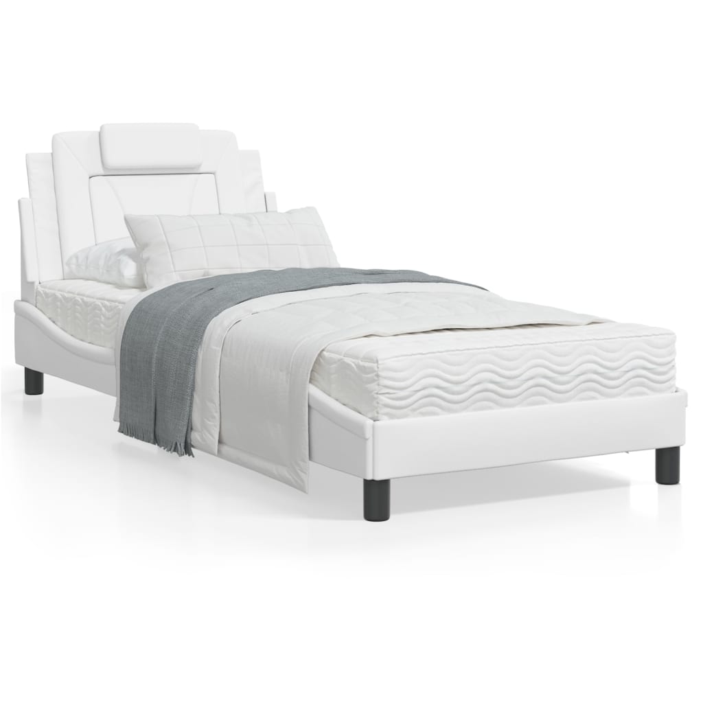 vidaXL Cadre de lit avec tête de lit Blanc 80x200 cm Similicuir