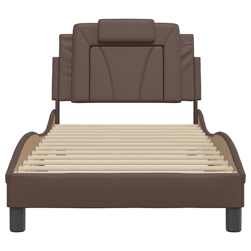 vidaXL Bedframe "Viana" zonder matras kunstleer bruin 80x200 cm, foto 4