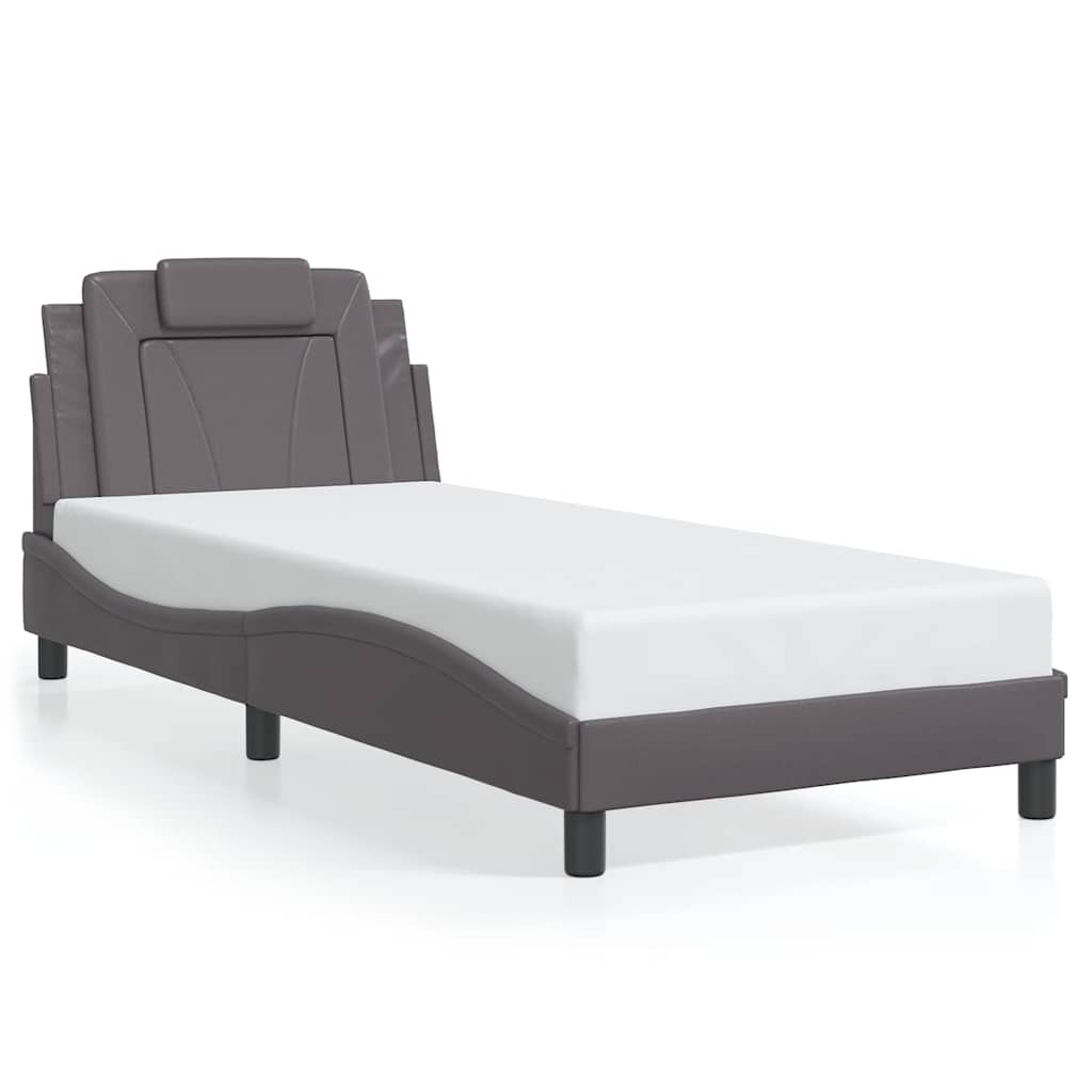 E-shop vidaXL Rám postele Viana bez matraca sivý 80x200 cm umelá koža