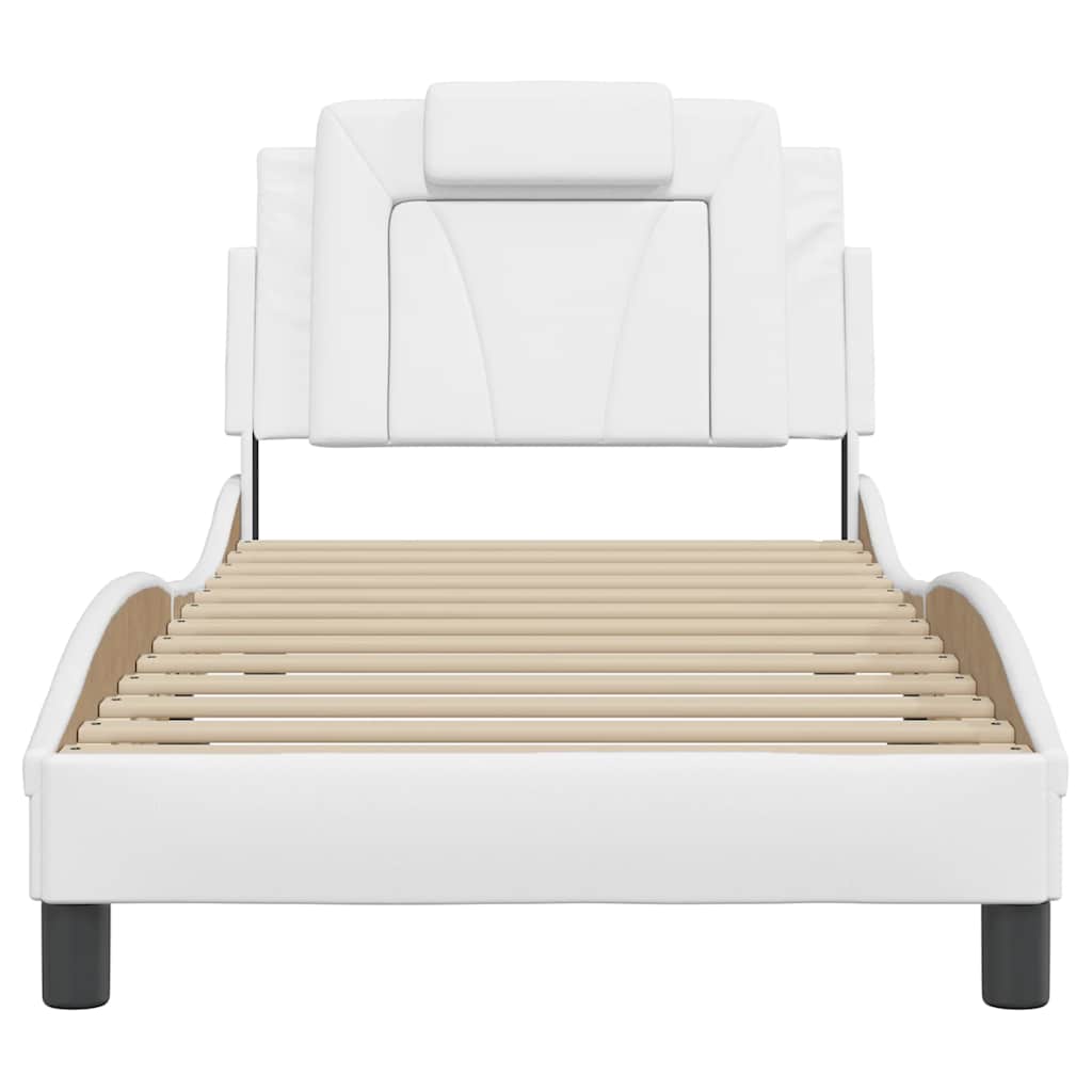 vidaXL Bedframe "Viana" zonder matras kunstleer wit 90x190 cm, foto 4