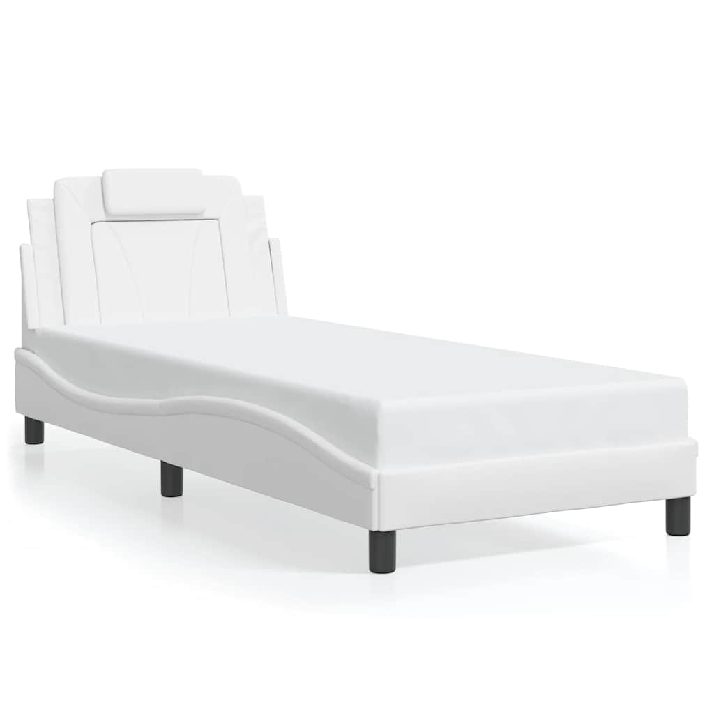 vidaXL Bedframe "Viana" zonder matras kunstleer wit 90x200 cm, foto 3