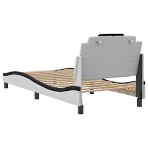 Rám postele Viana bez matrace bílý a černý 90 x 200 cm umělá kůže - obrázek 6
