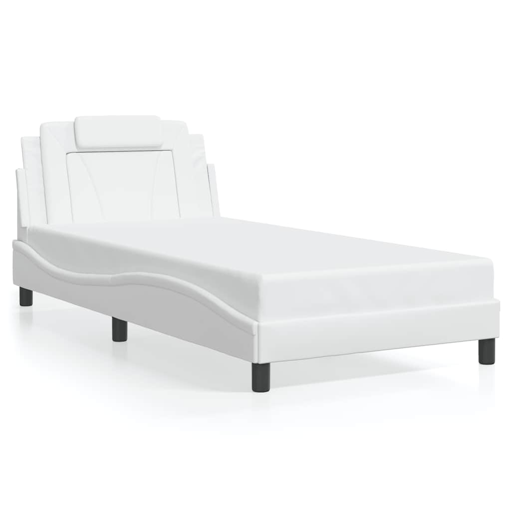 vidaXL Bedframe "Viana" zonder matras kunstleer wit 100x200 cm, foto 3