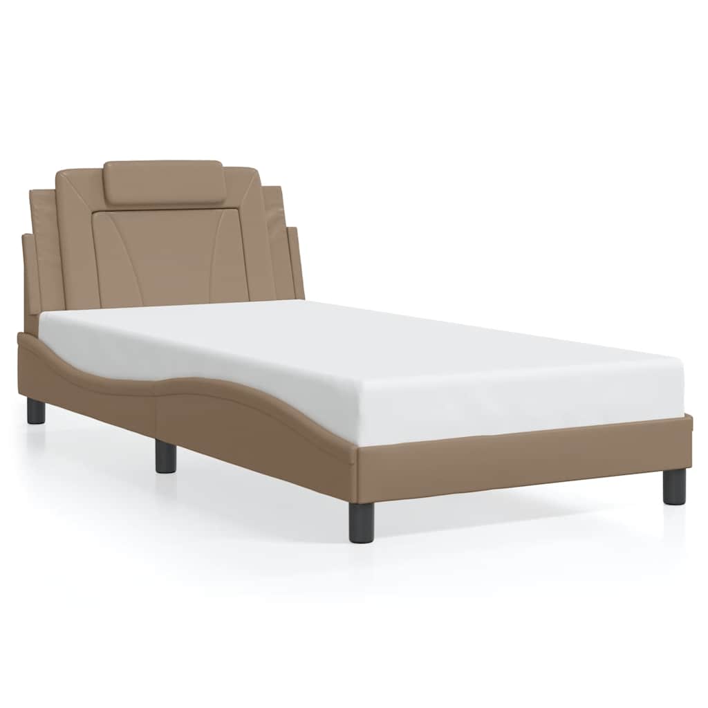 vidaXL Bedframe "Viana" zonder matras cappuccinokleurig 100x200 cm bruin, foto 3