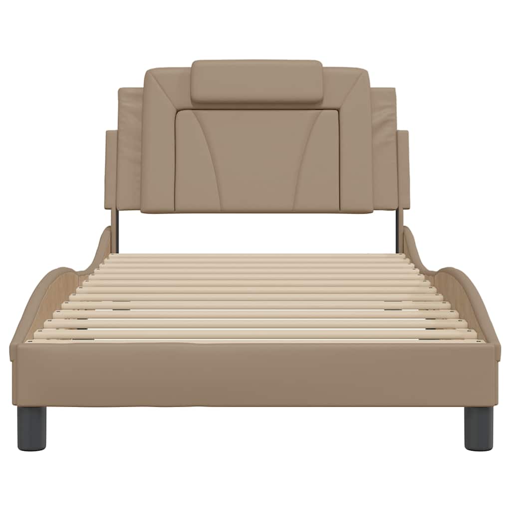 vidaXL Bedframe "Viana" zonder matras cappuccinokleurig 100x200 cm bruin, foto 4