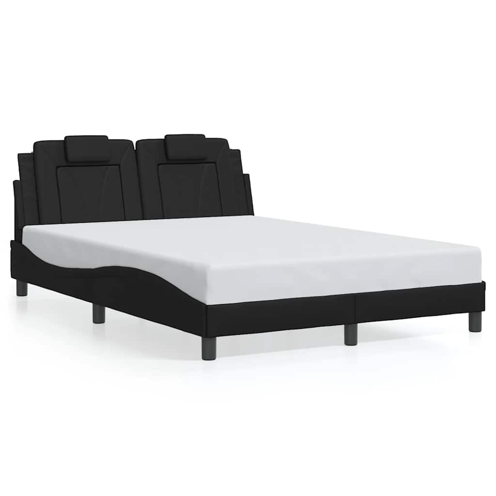 vidaXL Cadru de pat, Viana, fără saltea, negru, 120x200 cm, piele ecologică