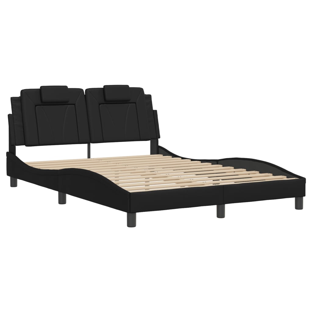 vidaXL Bedframe met hoofdbord kunstleer zwart 120x200 cm afbeelding