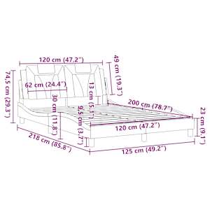 Rám postele Viana bez matrace černý 120 x 200 cm umělá kůže - obrázek 12