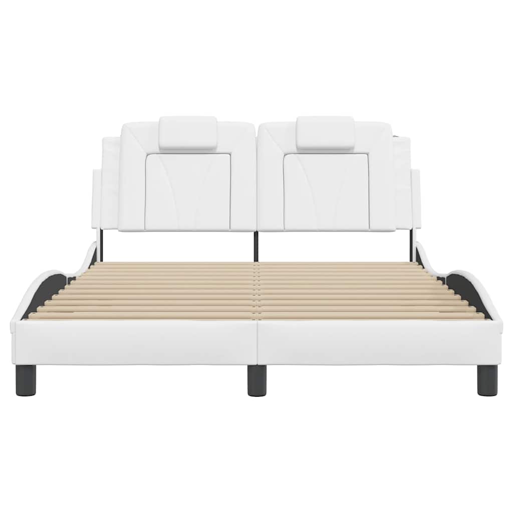 vidaXL Bedframe "Viana" zonder matras kunstleer wit 120x200 cm, foto 4