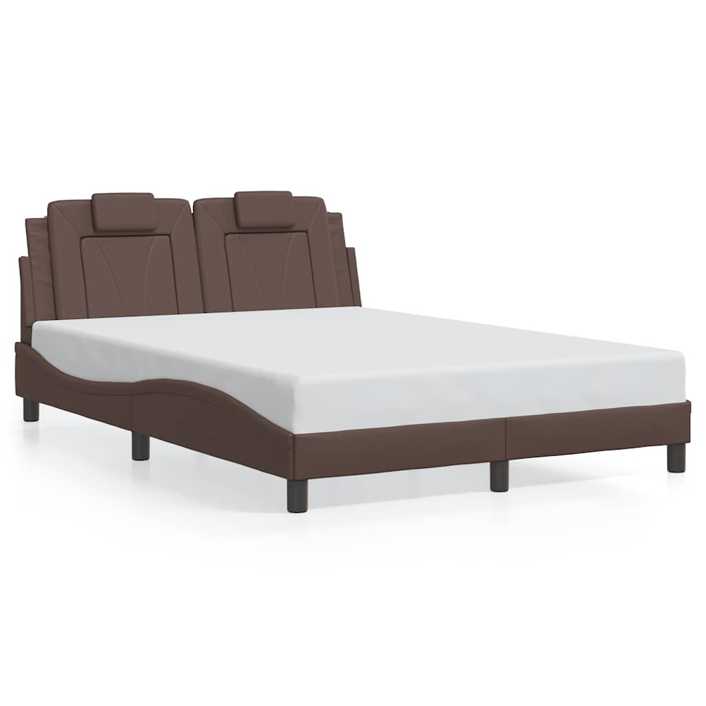 E-shop vidaXL Rám postele Viana bez matraca hnedý 120x200 cm umelá koža