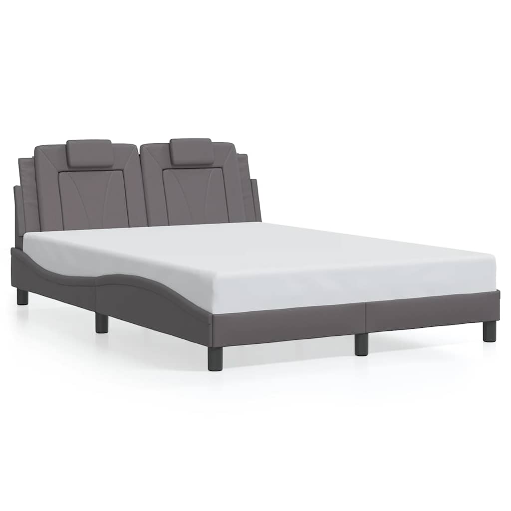 vidaXL Bedframe "Viana" zonder matras kunstleer grijs 120x200 cm, foto 3