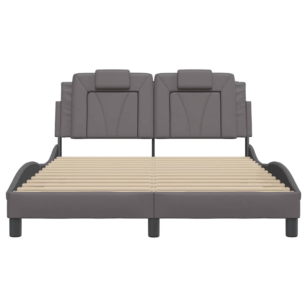 vidaXL Bedframe "Viana" zonder matras kunstleer grijs 120x200 cm, foto 4