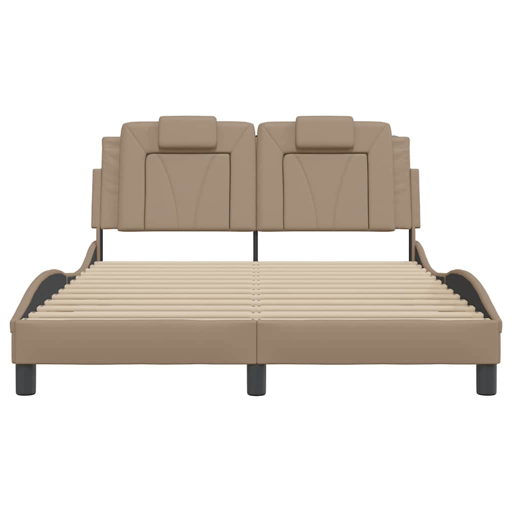 vidaXL Bedframe "Viana" zonder matras cappuccinokleurig 120x200 cm bruin, foto 4