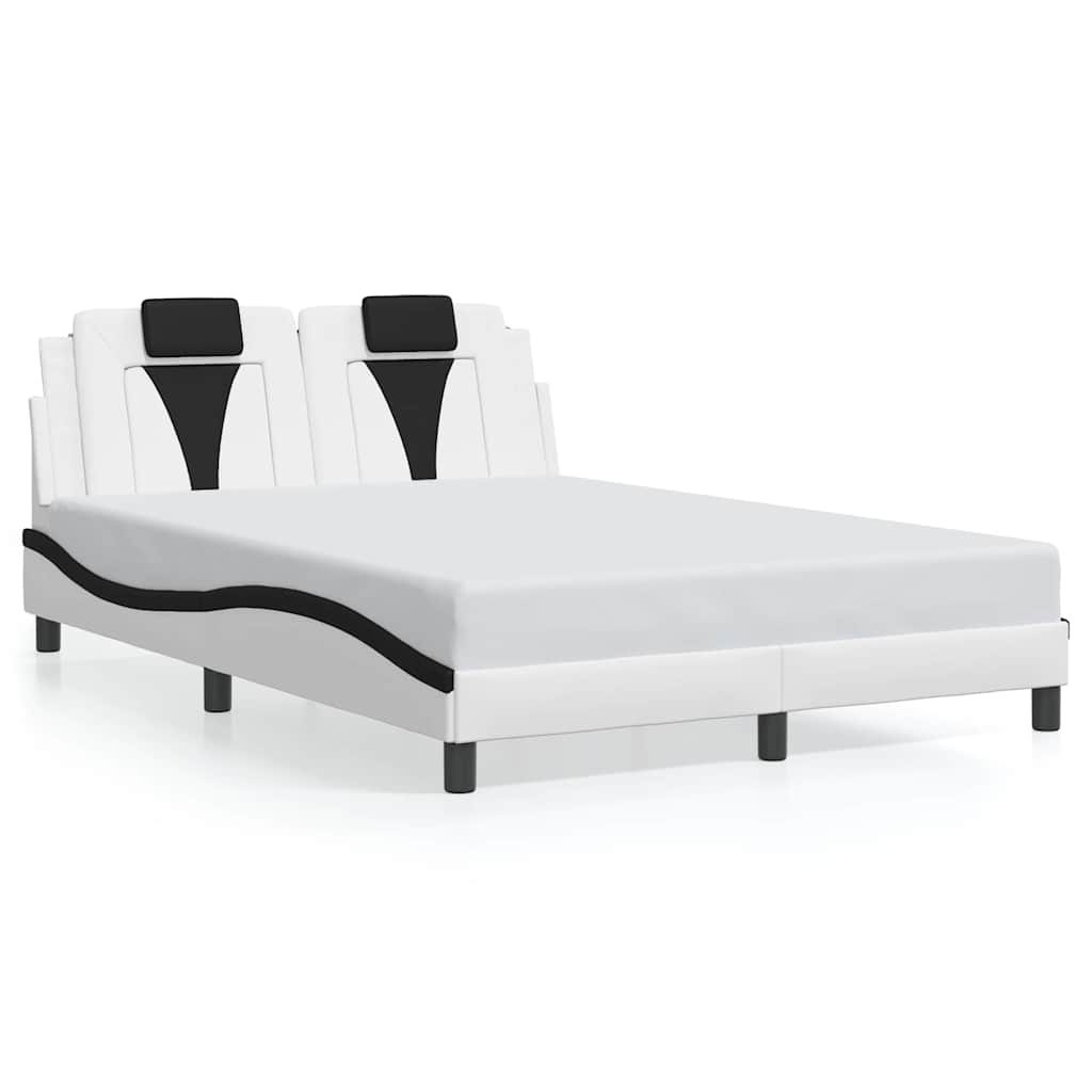 vidaXL Bedframe "Viana" zonder matras kunstleer zwart en wit 120x200 cm, foto 3