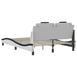 Rám postele Viana bez matrace bílý a černý 120 x 200 cm umělá kůže - obrázek 6