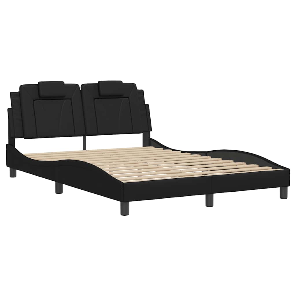vidaXL Bedframe "Viana" zonder matras kunstleer zwart 140x190 cm, foto 2